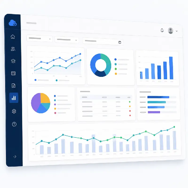 Pantalla de reportes de Scloudfy